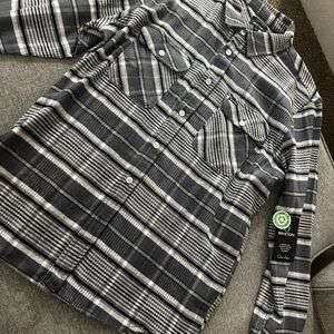 Brixton Men's Black Plaid Shirt